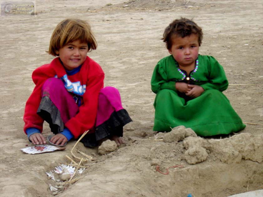 Two Little Girls In Camp